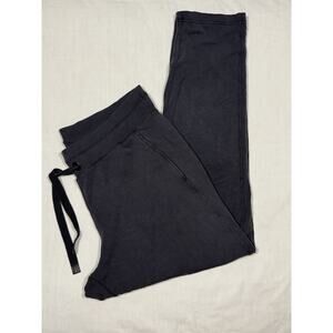 Athleta Black Wide Leg Lounge Pants Medium Soft Stretch Minimalist Athleisure